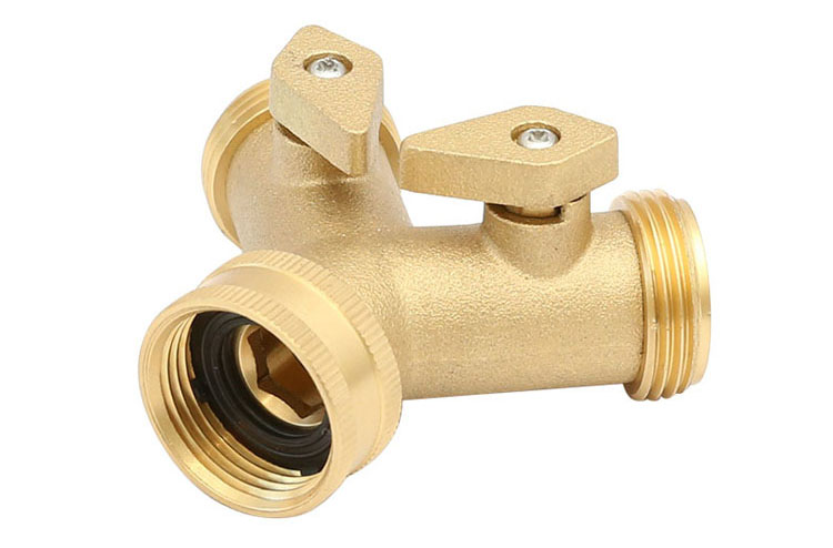 Latão 2 Way Garden Hose Connector made in China